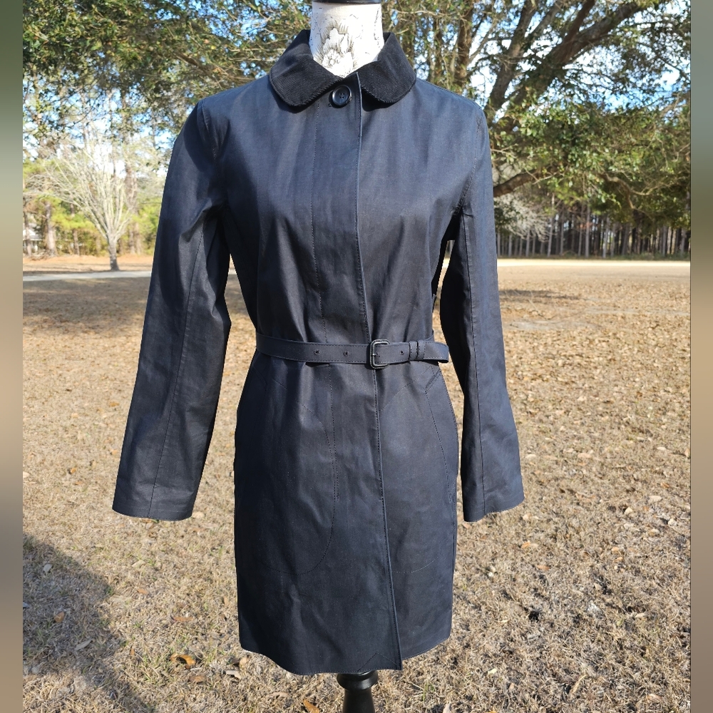Coach, Stylish Black Belted Rain Coat, NWT, Size 4 - Picture 1 of 17